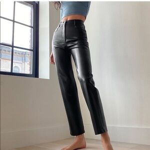 Aritzia Wilfred The Melina Black Leather Pant